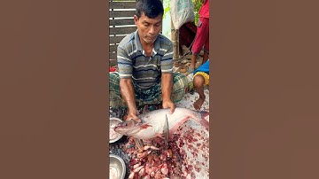 Amezig village original Pangas fish cutting skills ✅🐬✅ #shorts