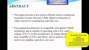 A Fully Digital Front-En Architecture for ECGAcquisition System With 0.5 V Supply