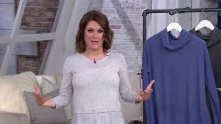 Cuddl Duds Stretch Thermal Handkerchief Cowl Neck Long Sleeve Top on QVC