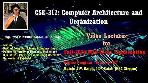 Lecture 02 CSE 231 Computer Architecture and Organization Spring-2021