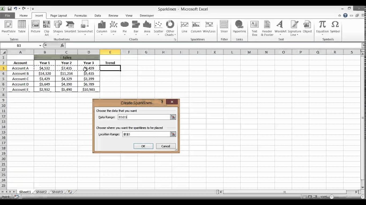 Excel Mini Charts