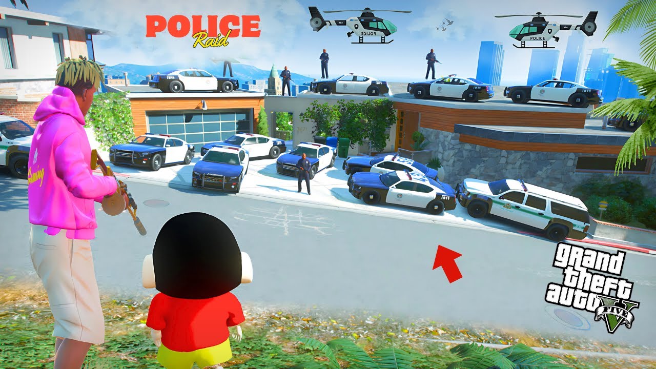 GTA 5: Police Raid On Franklin And Shinchan‘s House In Gta5...! ( Gta5 mods )