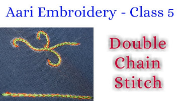 Aari Embroidery Class 5 - Double Chain Stitch || Aari Embroidery in Tamil Tutorial