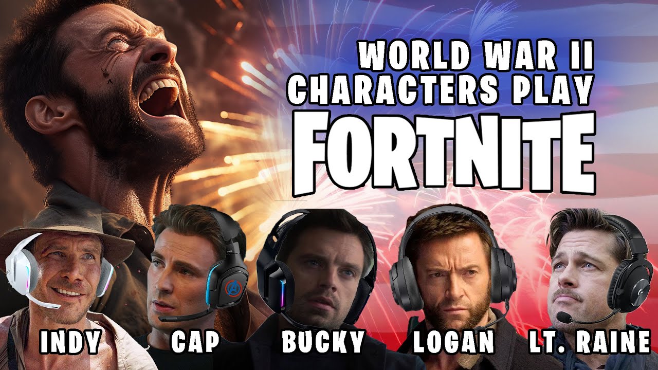 Captain America, Bucky Barnes, Wolverine, Indiana Jones, & Aldo Raine