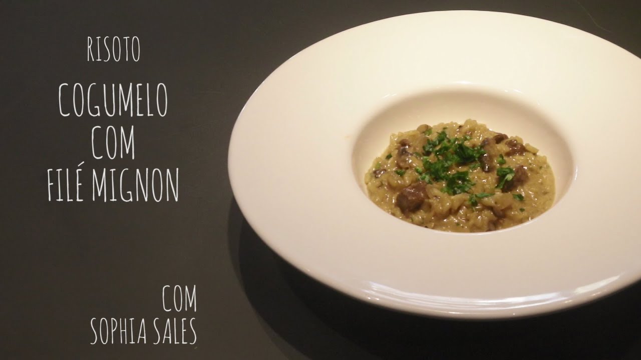 RISOTO DE COGUMELO COM FILÉ MIGNON