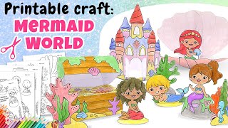 Magical Mermaid Craft - Create a 3D Mermaid World from Paper! Printable Craft for Kids🧜‍♀️🎨