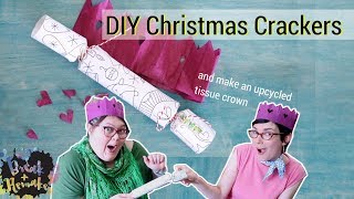 DIY Christmas Crackers - plus making an upcycled tissue crown