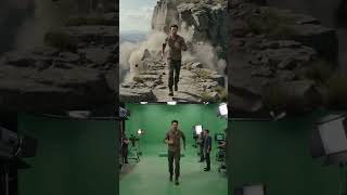 AI Video 🔥 Mountain Cliff Collapse Escape | Green Screen vs Final Movie