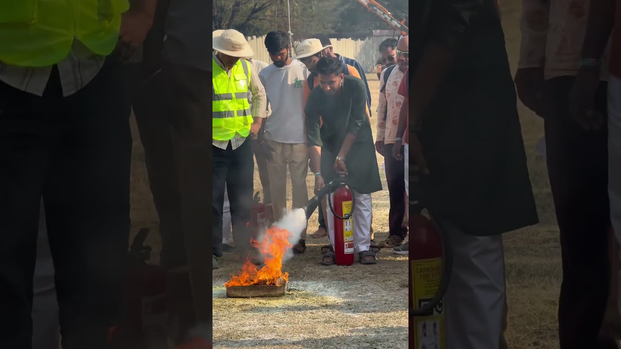 Mahashivratri prep in full swing! Security team united for a hands-on fire safety demo.