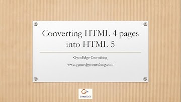 Converting HTML4 pages into HTML 5