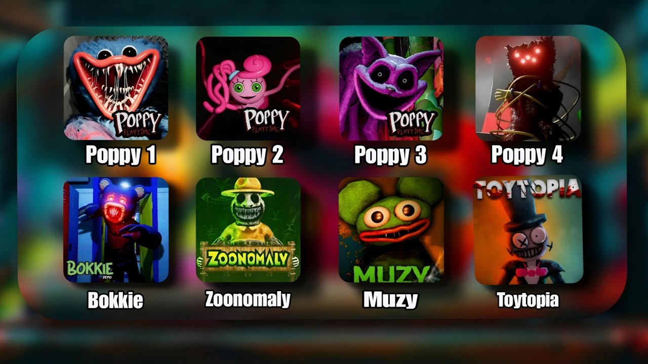 Poppy Playtime + Bokkie + Toytopia + Zoonomaly + Muzy - Horror Jumpscares Comparison
