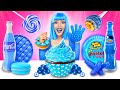 Eating Only 1 Color Food for 24 HRS || Last To STOP Eating Blue Food! Mukbang by RATATA POWER