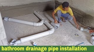 bathroom drainage pipe installation with details