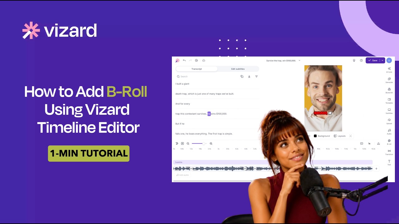 How to Add B Roll Using Vizard Timeline Editor