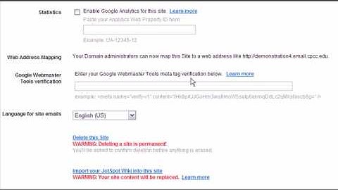 How to delete a student web site created using Google Sites tools