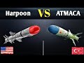 Turkish atmaca vs american harpoon antiship missile