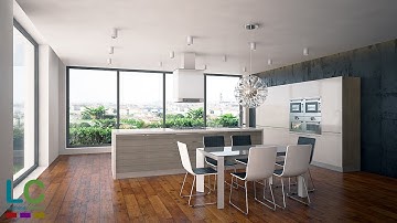 3ds Max Modeling kitchen interior + Vray + Photoshop