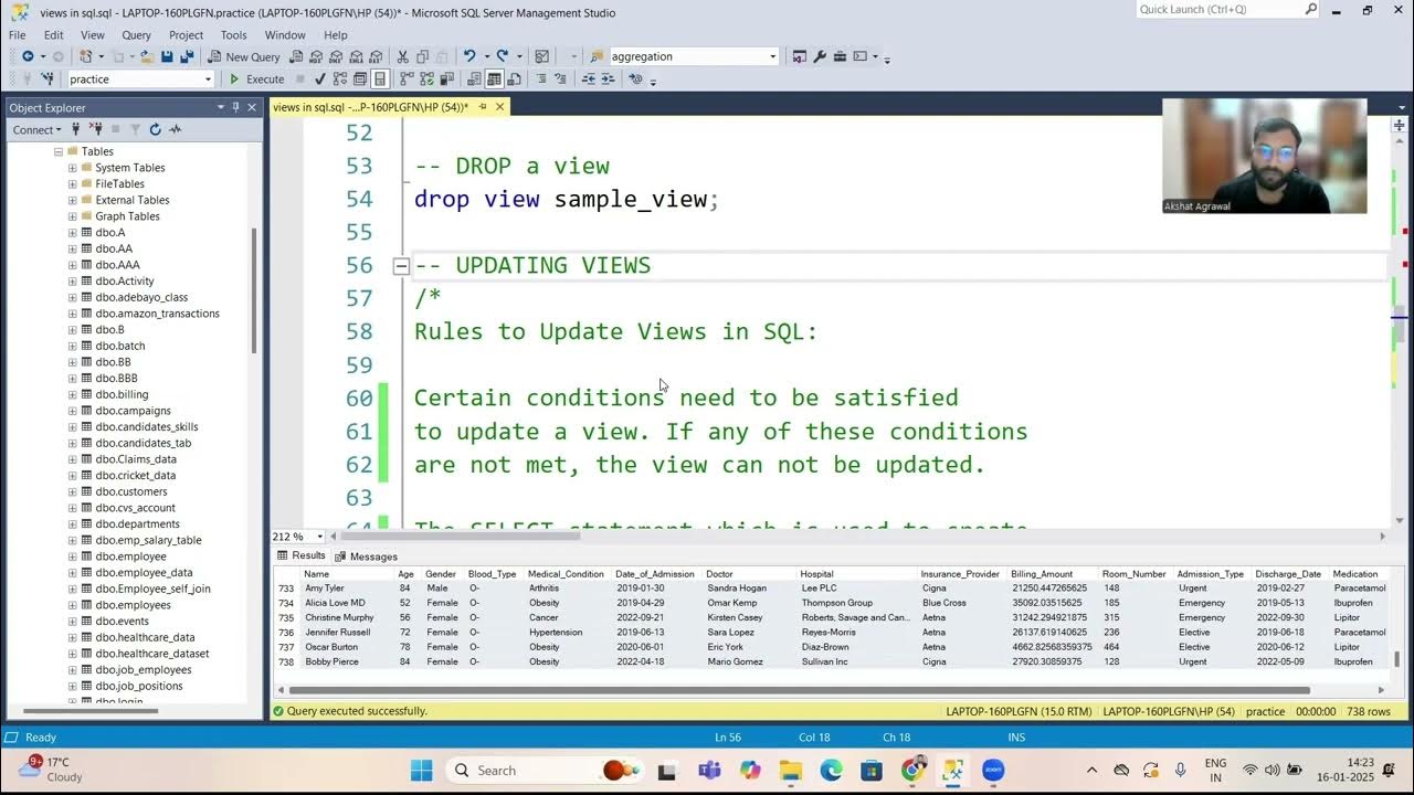 Views in SQL | How to create and modify views in SQL - YouTube