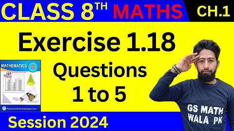 Class 8 Math Chapter 1 Exercise 1.18 Q.1 to 5 | class 8 math exercise 1.18 | 8 class math ex 1.18