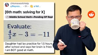 Daughter had lax practice for 1.5 hours & says her brain is fried. Reddit algebra equation fractions