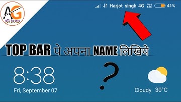 How to write your name on top bar of your mobile