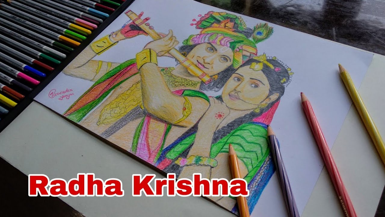 Drawing of Radha Krishna | Drawing of Sumedh Mudgalkar and Mallika ...