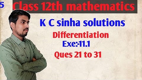 Differentiation||अवकलन||class 12th math in hindi||K C sinha solution||Exe:-11.1(part 2)