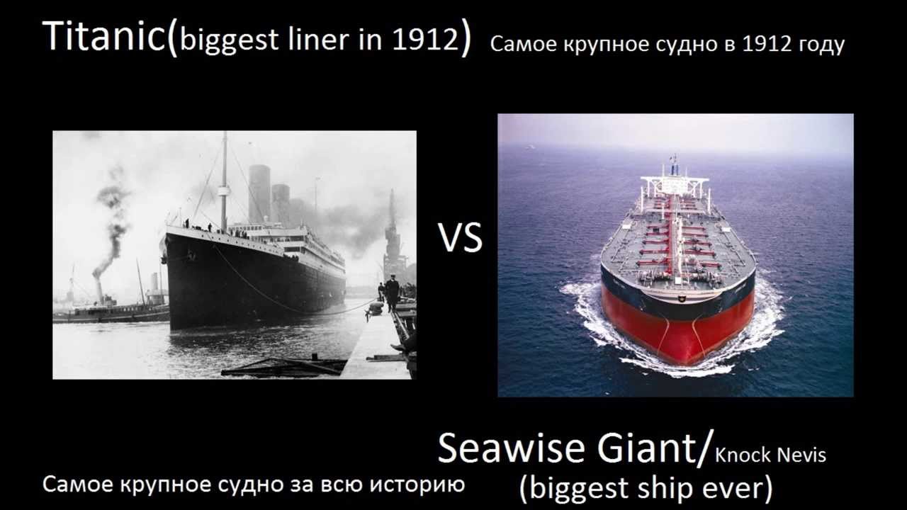 Titanic(biggest ship in 1912) vs Seawise Giant(biggest ship ever