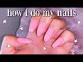 how i do my nails at home | DIY fake nails *no acrylic*