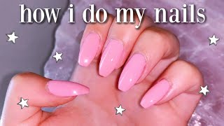 how i do my nails at home | DIY fake nails *no acrylic*