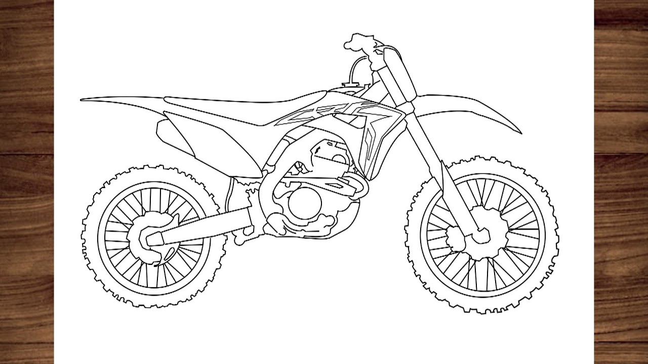 COMO DESENHAR UMA MOTO DE TRILHA HONDA CRF 250 PASSO A PASSO DE FORMA  SIMPLES 