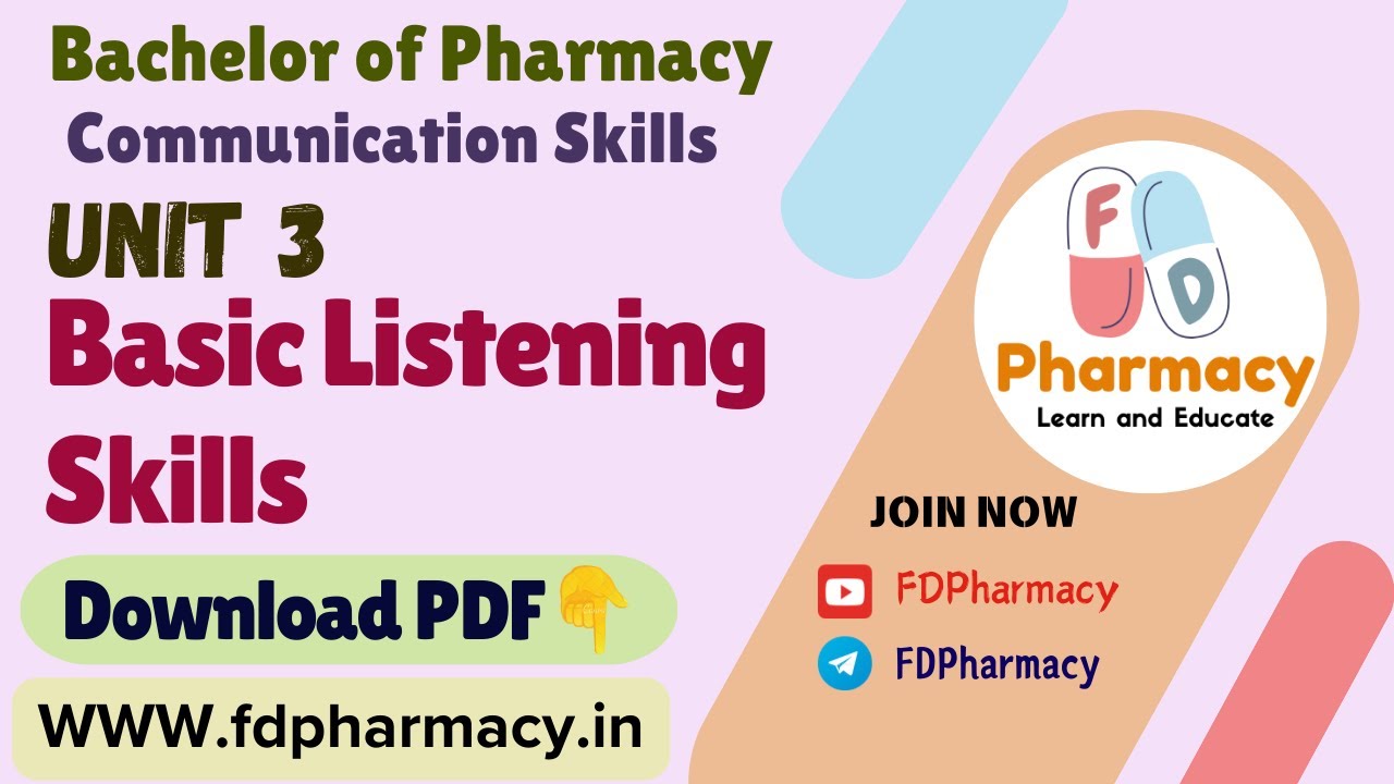 Unit 3 Basic Listening Skills Notes | Communication skills Notes | B.Pharma 1st semester Notes
