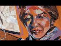 Acrylic portrait painting process video
