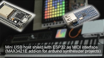 Mini USB host shield with ESP32 as MIDI interface (MAX3421E add-on for arduino synthesizer projects)