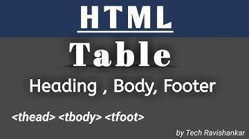 Table Heading Footer And Body || thead,  tbody, tfoot Tag in Html (Hindi)