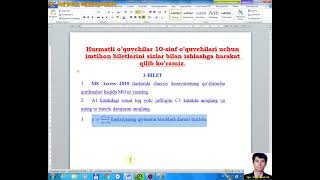 Imtihon Javoblari 10 Sinf O'quvchilari Uchun 2020 Yil 3b 3topshiriq Imtihon Javoblari 10 Sinf O'quvchilari Uchun 2020 Yil 3b 3topshiriq
