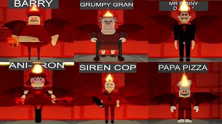 All Morphs Unlocked in DEVIL BARRY'S PRISON RUN - Papa Pizza Grumpy Gran Siren Cop Ani-Tron Mr Funny