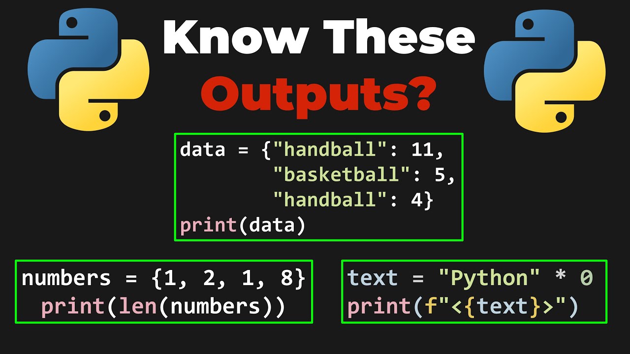 GUESS THESE PYTHON CODES OUTPUT - YouTube