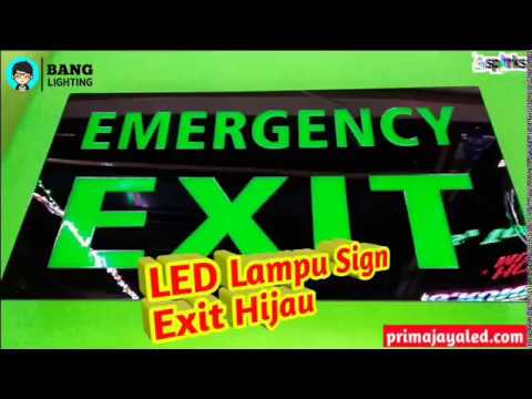 Lampu LED Exit Besar Dua Sisi. 