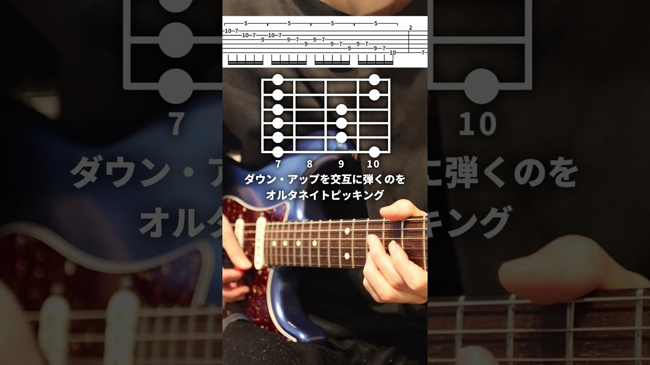 【60秒フレーズ紹介】エコノミーピッキングを使った規則フレーズ