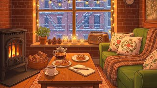 It's a cozy snowy night in a 1950s New York apartment with oldies playing in another room screenshot 4