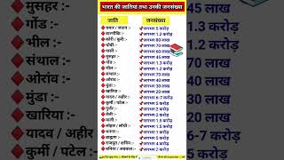 भारत कि सभी जातियों की जनसंख्या" ( All Cast Population ) #gkgstrickrk​​ #cast​​ #population​​ #gk​​