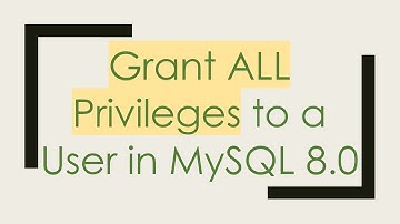 Grant ALL Privileges to a User in MySQL 8.0