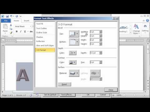 Word 2010: 3-D Text Effects