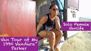 Solo Female Nomad VAN TOUR| Self Built Tiny Home On Wheels| Meet Peter Parker!