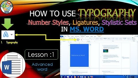 How to use Typography(Number Style,Ligature,Stylistic sets) in ms-word |Lesson 1st | in Urdu/Hindi
