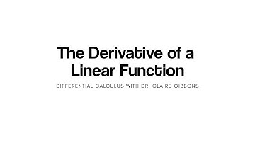 Derivative of a Linear Function