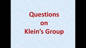Group Theory || Klein