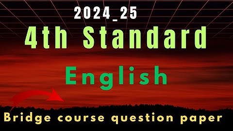4th Standard English  Bridge course question paper 2024_25#easylearning