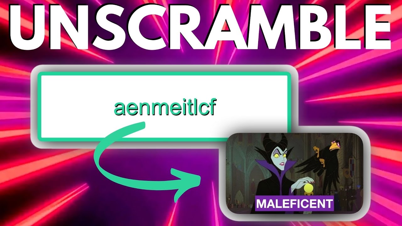 Unscramble To Name Disney Pixar Movies Or Characters